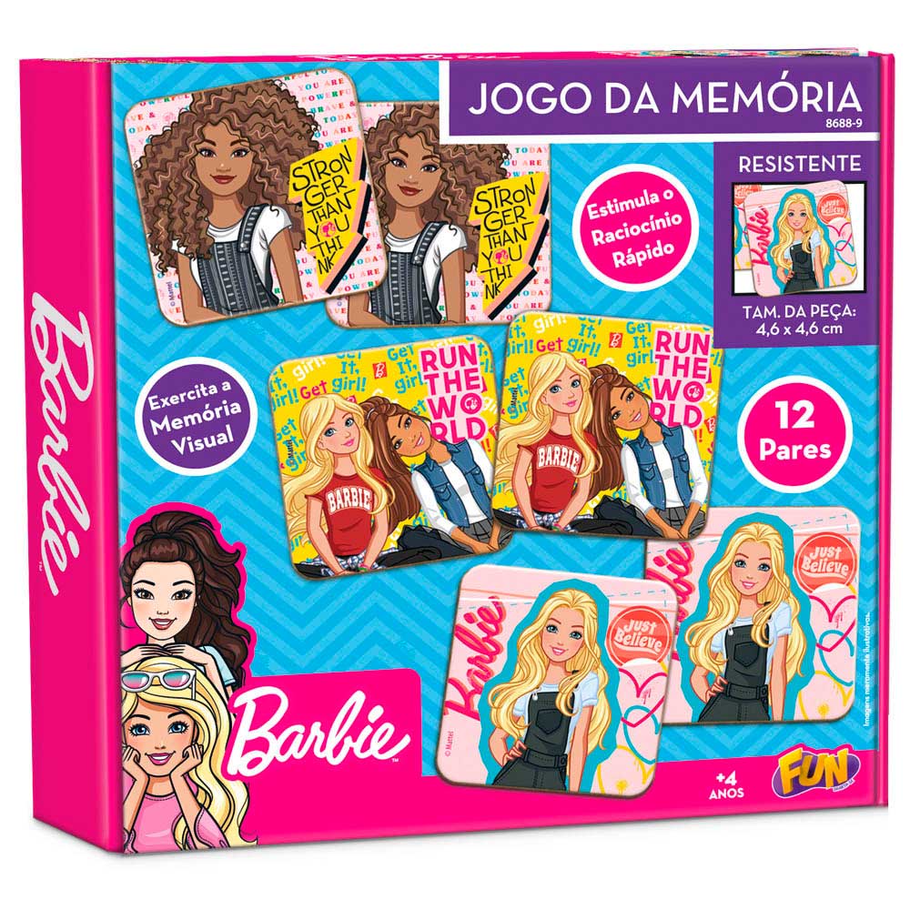 Barbie Jogo Da Memoria 12 Pares (24 Pcs) Cartonado – Fun Divirta-se